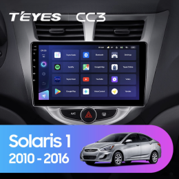 Штатная магнитола Teyes CC3 3/32 GB для Hyundai Solaris I 2011-2017 на Android 10.0