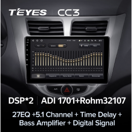 Штатная магнитола Teyes CC3 3/32 GB для Hyundai Solaris I 2011-2017 на Android 10.0
