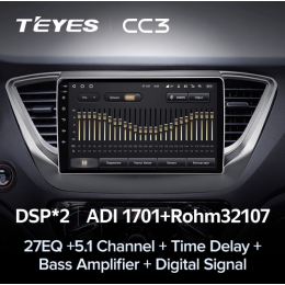 Штатная магнитола Teyes CC3 3/32 GB для Hyundai Solaris II 2017-2020 на Android 10.0