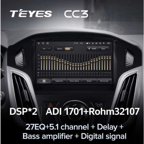 Штатная магнитола Teyes CC3 3/32 GB для Ford Focus 3 (2015+) на Android 10.0