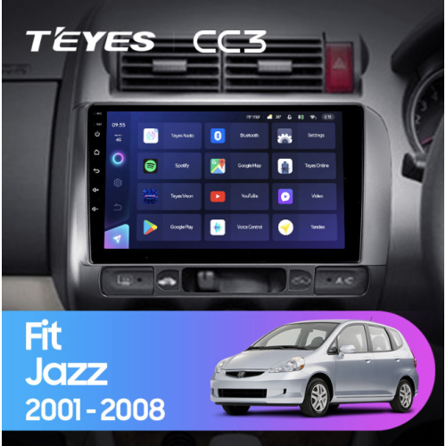Штатная магнитола Teyes CC3 4/64 ГБ для Honda Fit, Jazz 2001 - 2007 на Android 10.0