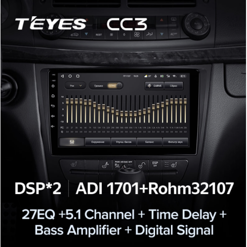 Штатная магнитола Teyes CC3 4/64 ГБ для Mercedes E-klasse (W211) 2002-2009 на Android 10.0