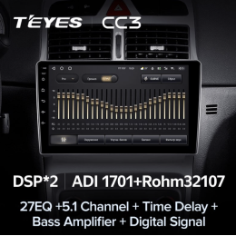 Штатная магнитола Teyes CC3 4/64 ГБ для Peugeot 307 I 2001-2008 на Android 10.0