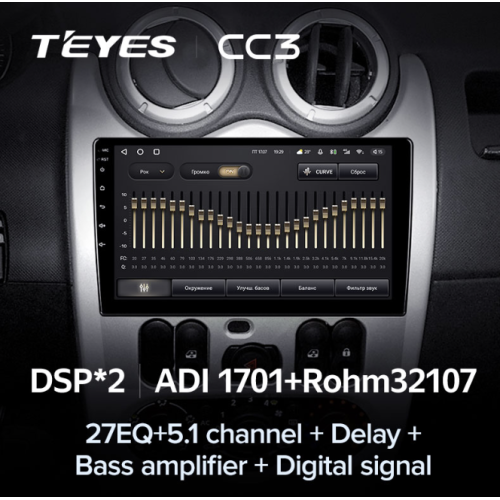 Штатная магнитола Teyes CC3 4/64 ГБ для Renault Logan, Sandero 2009-2013 на Android 10.0