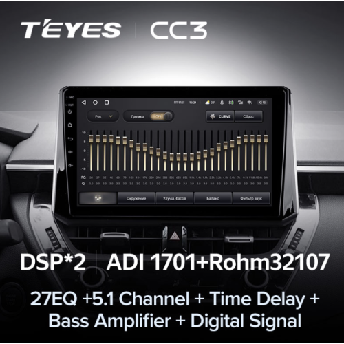 Штатная магнитола Teyes CC3 3/32 GB для Toyota Corolla XII 2019-2025 на Android 10.0
