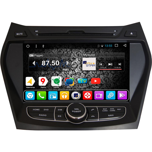 Штатная магнитола DayStar DS-7004HD для Hyundai Santa FE 2013+ на Android 9.0