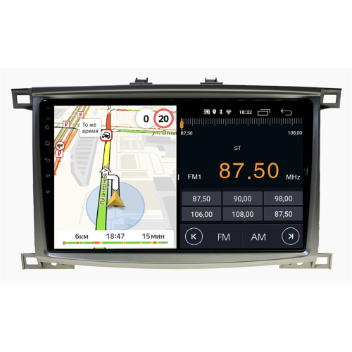 Штатная магнитола Parafar для Toyota LC100 2002-2007 на Android 10.0 (PF450LTX)