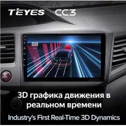 Штатная магнитола Teyes CC3 6/128 ГБ для Honda Civic 2012-2015 на Android 10.0