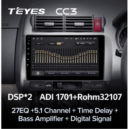 Штатная магнитола Teyes CC3 6/128 ГБ для Honda Fit, Jazz 2001 - 2007 на Android 10.0