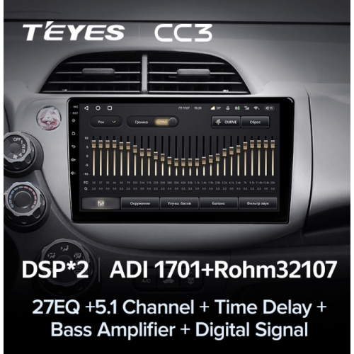 Штатная магнитола Teyes CC3 6/128 ГБ для Honda Fit 2007-2014 на Android 10.0