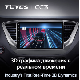 Штатная магнитола Teyes CC3 6/128 ГБ для Hyundai Solaris II 2017-2020 на Android 10.0