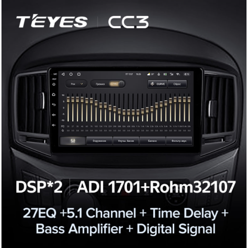 Штатная магнитола Teyes CC3 6/128 ГБ для Hyundai H1 Starex II 2016-2022 на Android 10.0