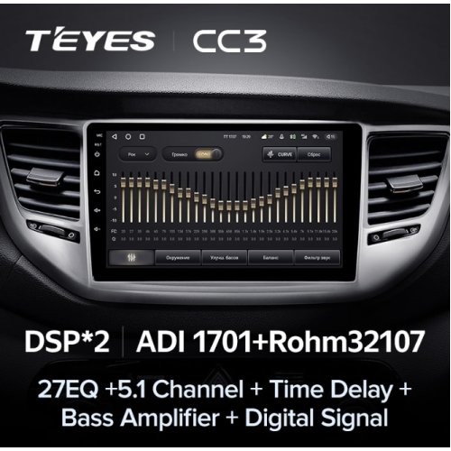 Штатная магнитола Teyes CC3 6/128 ГБ для Hyundai Tucson III 2015-2018 на Android 10.0