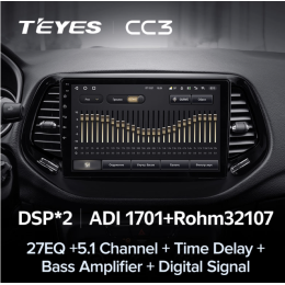 Штатная магнитола Teyes CC3 6/128 ГБ для Jeep Compass II 2017-2024 на Android 10.0