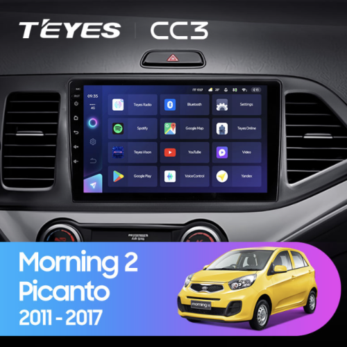 Штатная магнитола Teyes CC3 6/128 ГБ для Kia Picanto 2011-2016 на Android 10.0
