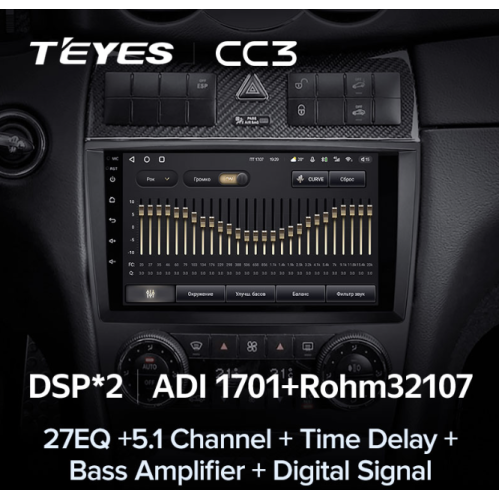 Штатная магнитола Teyes CC3 6/128 ГБ для Mercedes Benz C-class (W203) 2004-2008 на Android 10.0