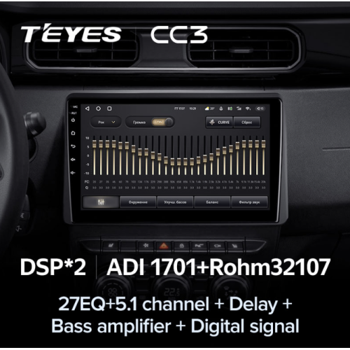 Штатная магнитола Teyes CC3 6/128 ГБ для Renault Duster 2020+ на Android 10.0