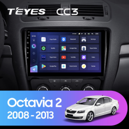 Штатная магнитола Teyes CC3 6/128 ГБ для Skoda Octavia II (A5) 2004-2013 на Android 10.0