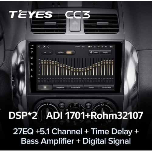 Штатная магнитола Teyes CC3 6/128 ГБ для Suzuki SX4 I 2006-2014 на Android 10.0