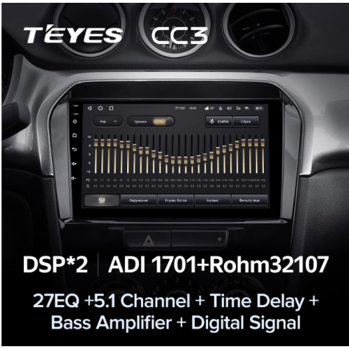 Штатная магнитола Teyes CC3 6/128 ГБ для Suzuki Vitara IV 2014-2024 на Android 10.0