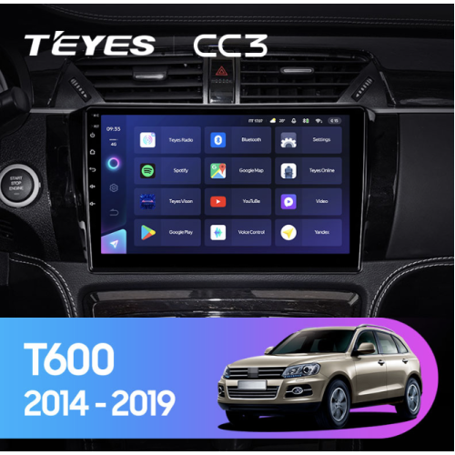 Штатная магнитола Teyes CC3 6/128 ГБ для Zotye T600 на Android 10.0