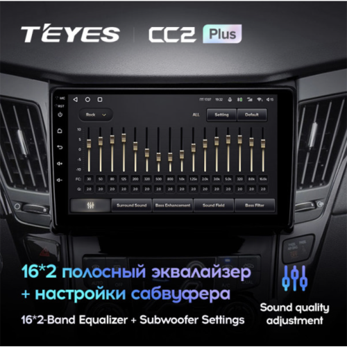Штатная магнитола Teyes CC2 Plus 3/32 ГБ для Hyundai Sonata VI (YF) 2009-2014 на Android 10.0