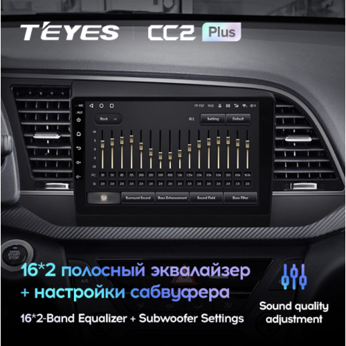 Штатная магнитола Teyes CC2 Plus 3/32 ГБ для Hyundai Elantra VI (AD) 2016-2019 на Android 10.0
