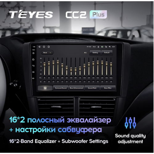 Головное устройство Teyes CC2 Plus 3/32 ГБ для Subaru Forester III, Impreza III 2007-2013 на Android 10.0