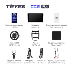 Штатная магнитола Teyes CC2 Plus 3/32 ГБ для Peugeot 206 1998-2012 на Android 10.0