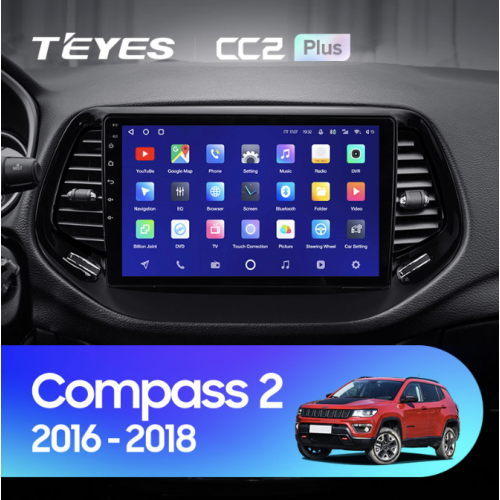 Штатная магнитола Teyes CC2 Plus 3/32 ГБ для Jeep Compass II 2017-2024 на Android 10.0