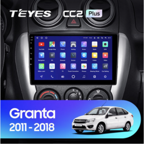Штатная магнитола Teyes CC2 Plus 3/32 ГБ для Lada Granta I 2011-2018 Тип-B на Android 10.0