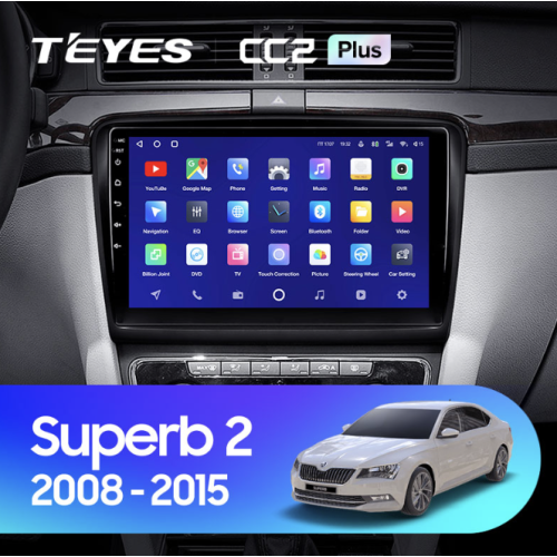 Штатная магнитола Teyes CC2 Plus 3/32 ГБ для Skoda Superb II (B6) 2008-2015 на Android 10.0