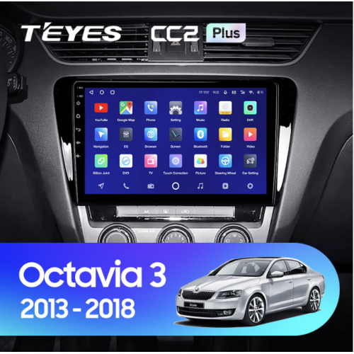 Штатная магнитола Teyes CC2 Plus 3/32 ГБ для Skoda Octavia III (A7) 2013-2018 на Android 10.0
