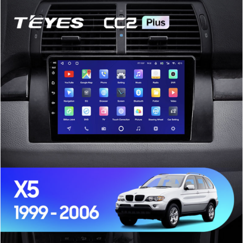 Штатная магнитола Teyes CC2 Plus 3/32 ГБ для BMW X5 E39 E53 1999-2006 на Android 10.0