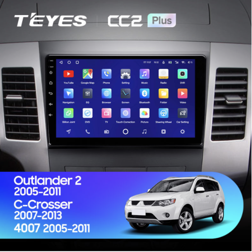 Штатная магнитола Teyes CC2 Plus 3/32 ГБ для Peugeot 4007 (2007 - 2012) на Android 10.0
