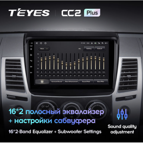 Автомагнитола Teyes CC2 Plus 3/32 ГБ для Mitsubishi Pajero Sport II 2008-2014 на Android 10.0