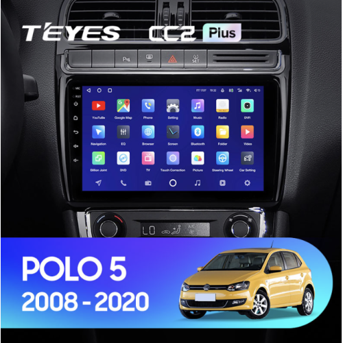 Штатная магнитола Teyes CC2 Plus 3/32 ГБ для Volkswagen Polo 5 2009-2019 на Android 10.0