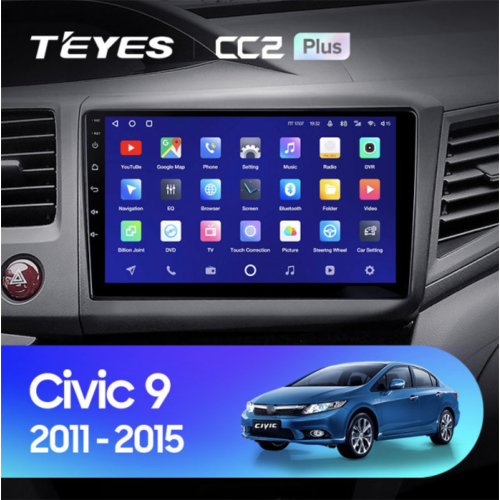 Штатная магнитола Teyes CC2 Plus 3/32 ГБ для Honda Civic 2012-2015 на Android 10.0