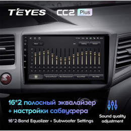 Штатная магнитола Teyes CC2 Plus 3/32 ГБ для Honda Civic 2012-2015 на Android 10.0