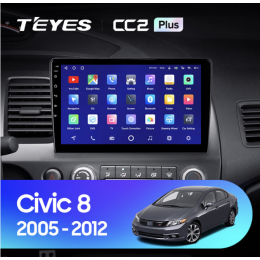 Штатная магнитола Teyes CC2 Plus 3/32 ГБ для Honda Civic 8 (VIII) 2006-2012 на Android 10.0