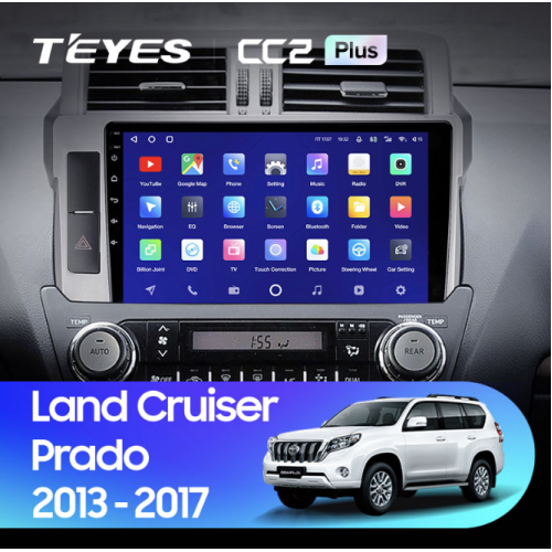 Штатная магнитола Teyes CC2 Plus 3/32 ГБ для Toyota Land Cruiser Prado 150 2013-2017 на Android 10.0