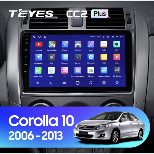 Штатная магнитола Teyes CC2 Plus 3/32 ГБ для Toyota Corolla X (E140, E150) 2006-2013 на Android 10.0