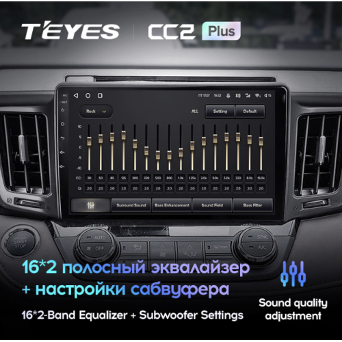 Штатная магнитола Teyes CC2 Plus 3/32 ГБ для Toyota RAV4 (CA40) 2013-2019 на Android 10.0