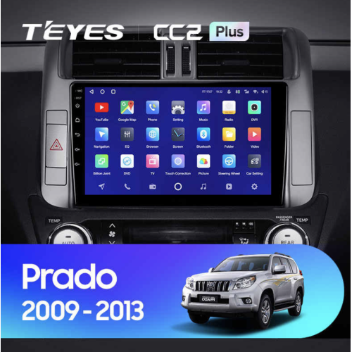 Штатная магнитола Teyes CC2 Plus 3/32 ГБ для Toyota Land Cruiser Prado 150 2009-2013 на Android 10.0