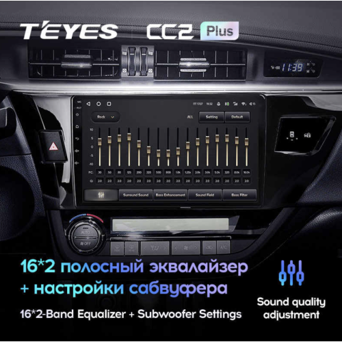 Штатная магнитола Teyes CC2 Plus 3/32 ГБ для Toyota Corolla XI 2013-2015 на Android 10.0