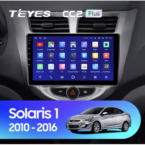 Штатная магнитола Teyes CC2 Plus 3/32 ГБ для Hyundai Solaris I 2011-2017 на Android 10.0