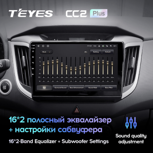 Штатная магнитола Teyes CC2 Plus 3/32 ГБ для Hyundai Creta 2016-2021 на Android 10.0
