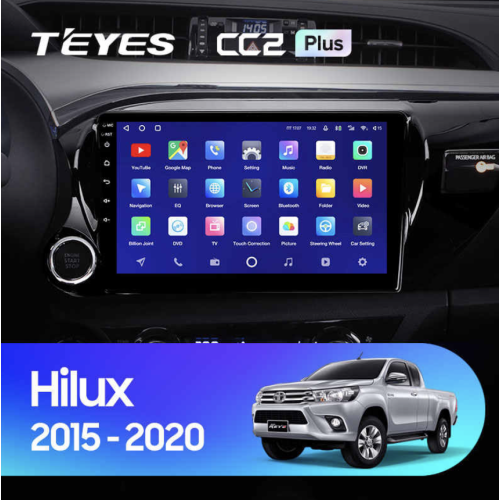 Штатная магнитола Teyes CC2 Plus 3/32 ГБ для Toyota Hilux 2015-2020 на Android 10.0