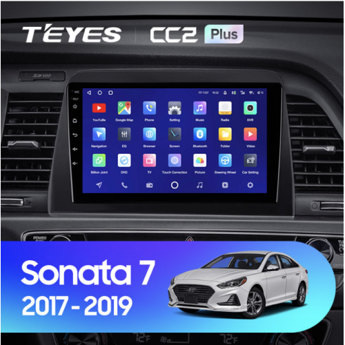 Штатная магнитола Teyes CC2 Plus 6/128 ГБ для Hyundai Sonata VII (LF) 2017-2019 на Android 10.0