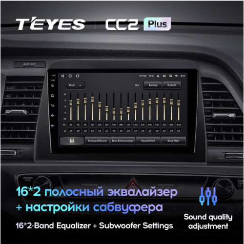 Штатная магнитола Teyes CC2 Plus 6/128 ГБ для Hyundai Sonata VII (LF) 2017-2019 на Android 10.0